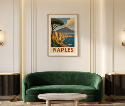 affiche naples places et fontaines