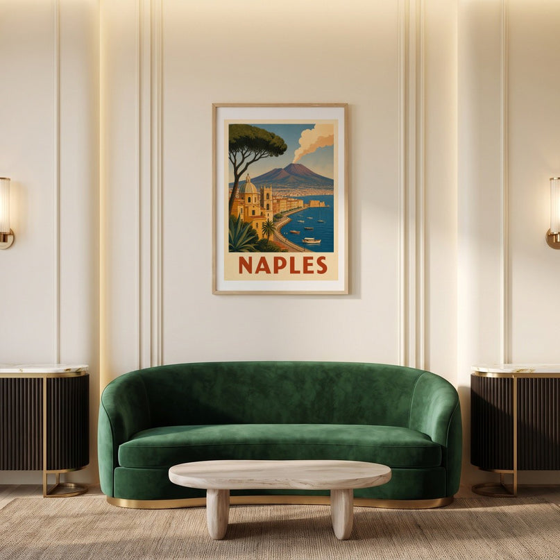 affiche naples places et fontaines