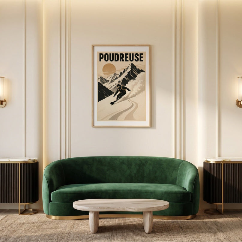 affiche freeride snowboard vintage