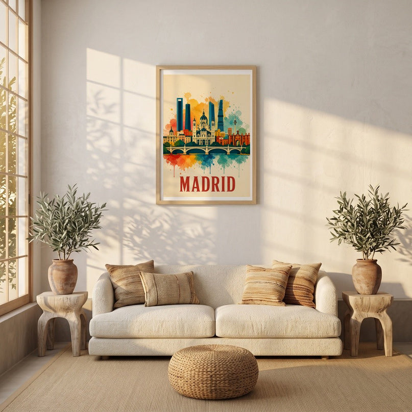 affiche madrid aquarelle