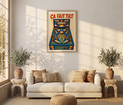 affiche flipper rétro