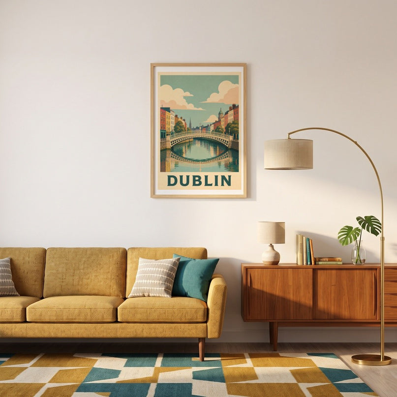 affiche dublin carte postale vintage