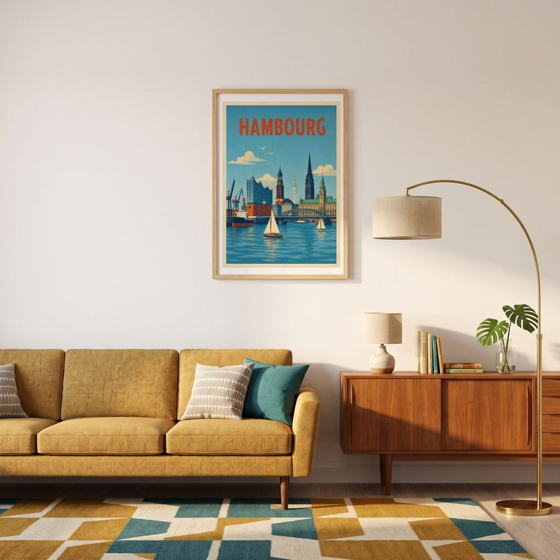 poster port de hambourg vintage