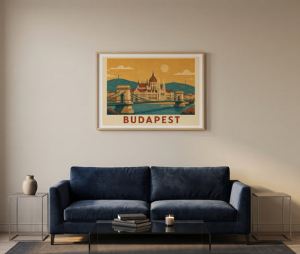 affiches budapest design rétro pour chambre