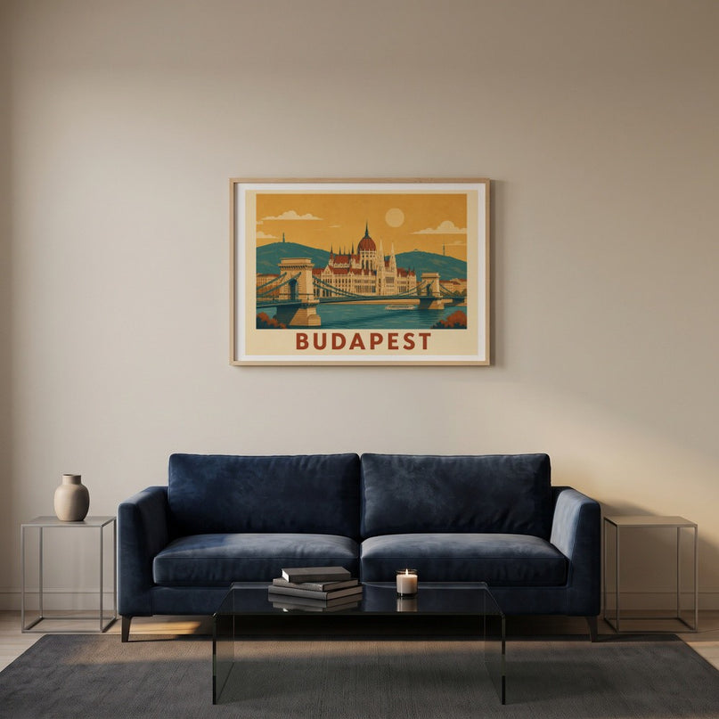 affiches budapest design rétro pour chambre