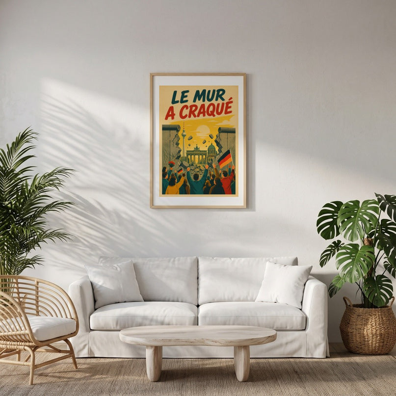 affiche chute du mur de berlin vintage