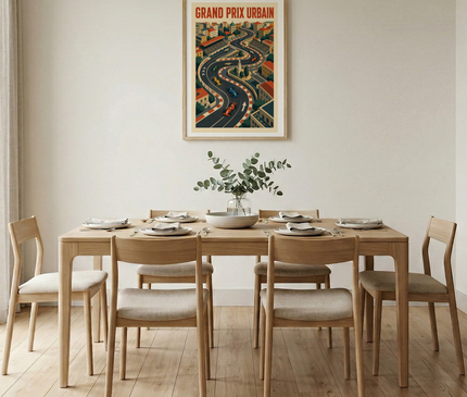 affiche illustration vue aerienne circuit urbain