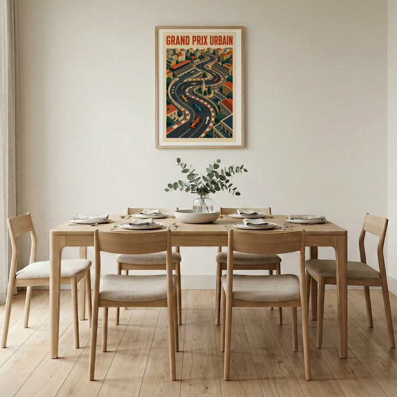 affiche illustration vue aerienne circuit urbain