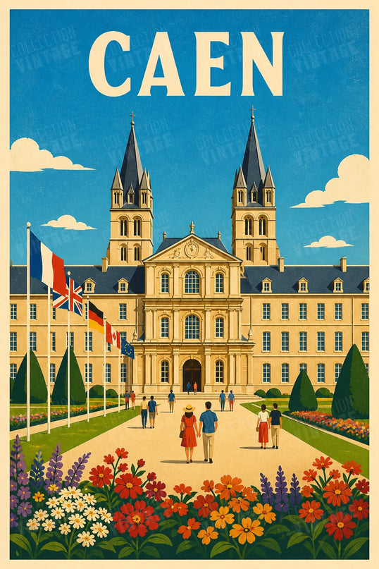 affiche caen style affiche ancienne de voyage