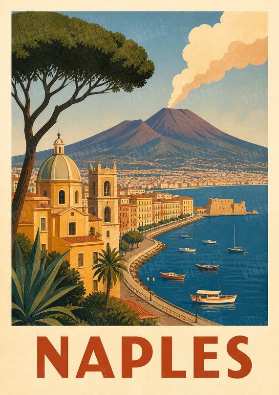 affiche naples places et fontaines