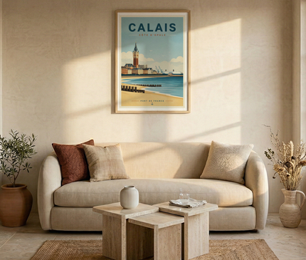 affiche calais style affiche de voyage ancienne