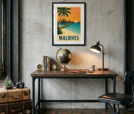 affiche maldives océan indien