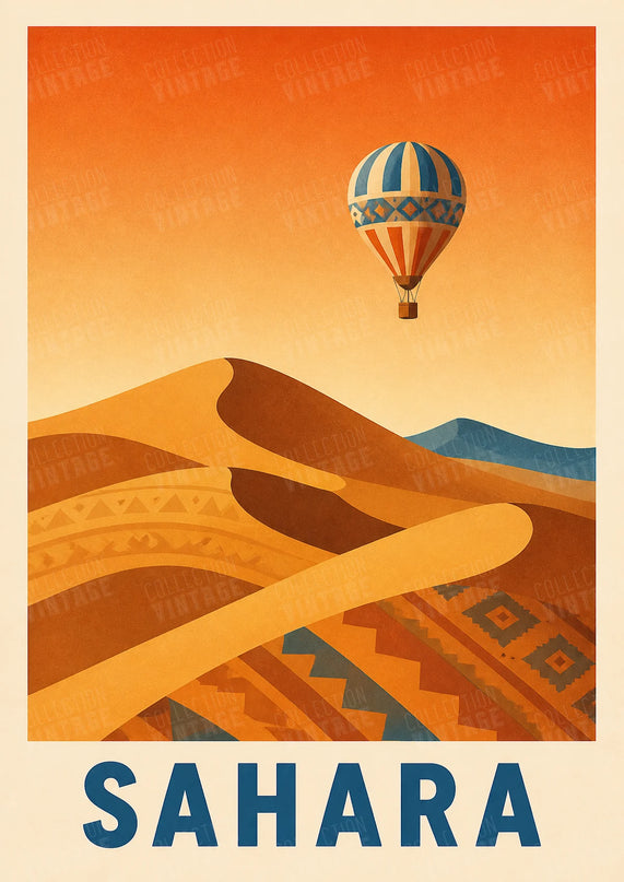 affiche désert du sahara composition géométrique