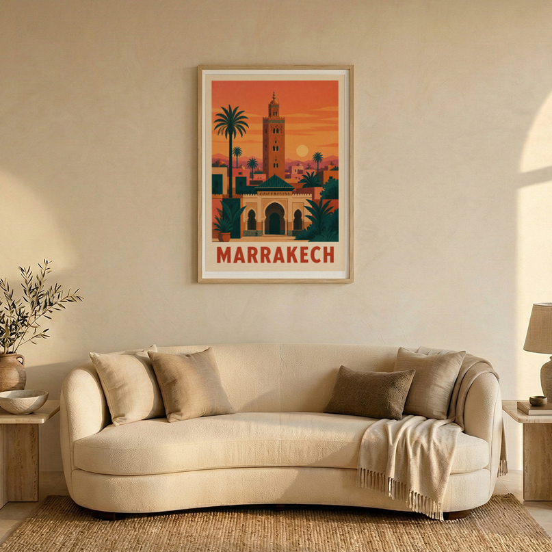 affiche marrakech vintage