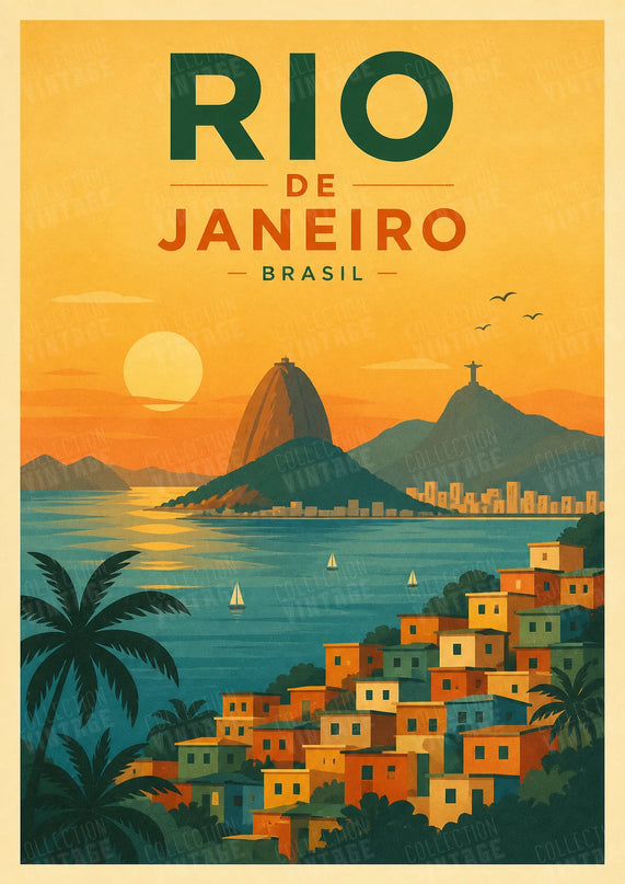 affiche brésil rétro