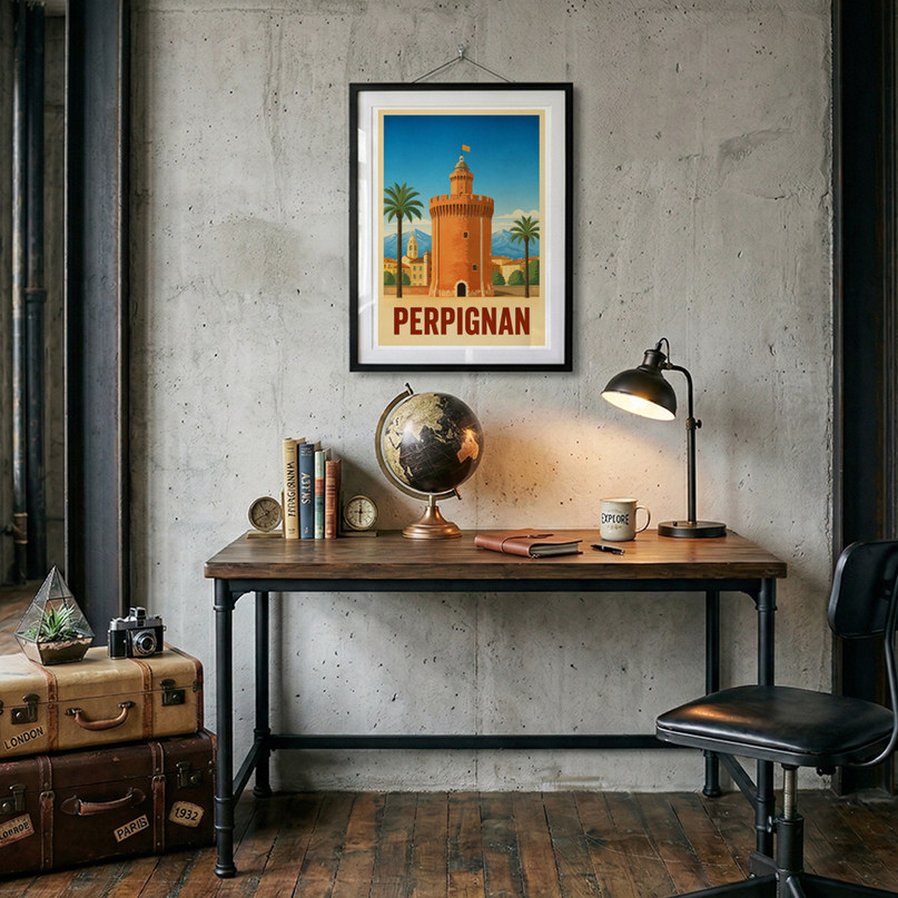 affiche vintage perpignan