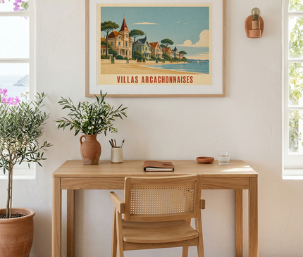 affiche vintage villas arcachonnaises