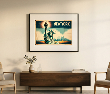 Affiche statue de la liberté vintge