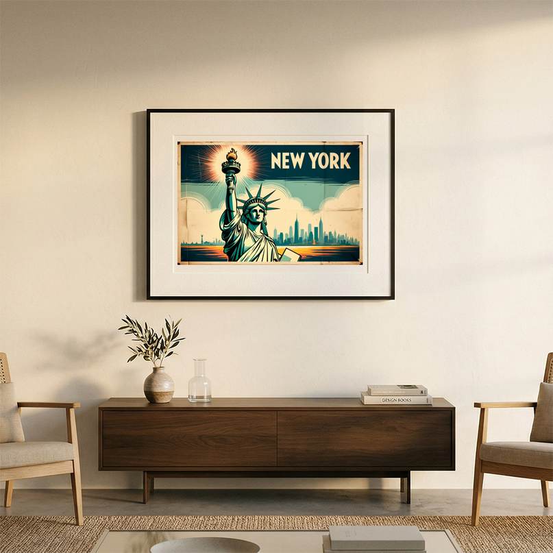 Affiche statue de la liberté vintge