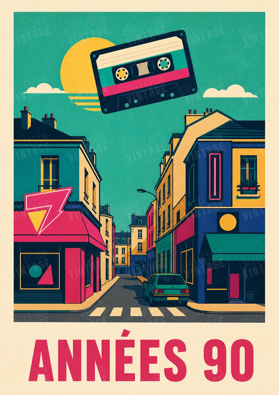 affiches année rétro style années 90