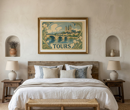 affiche déco tours style art nouveau