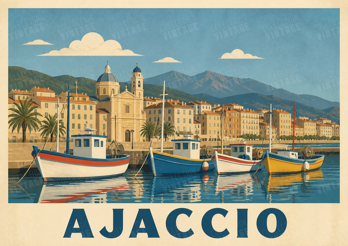 affiche port de pêche ajaccio