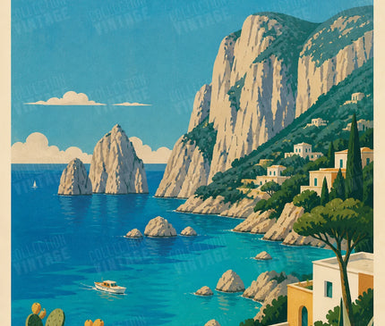 affiche capri italie vintage
