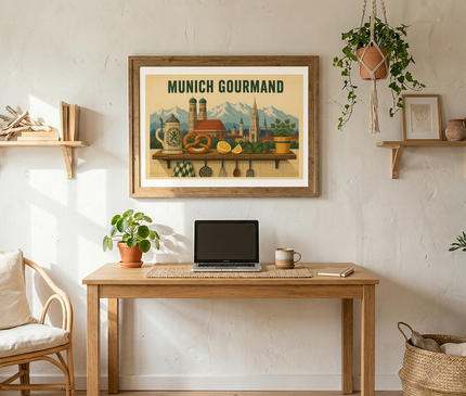affiche munich vintage pour cuisine
