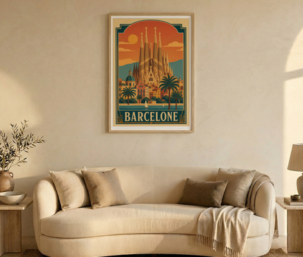 affiche barcelone art deco