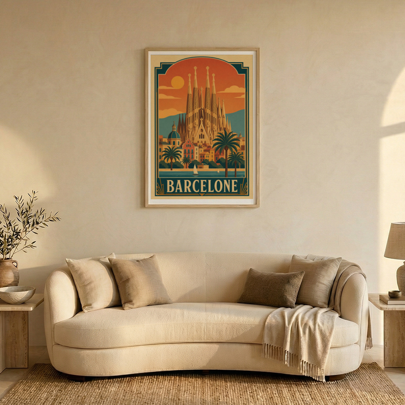 affiche barcelone art deco