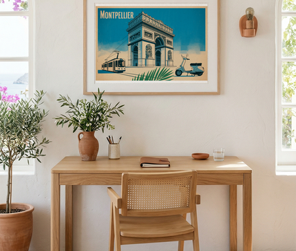 affiche montpellier affiche minimaliste line art