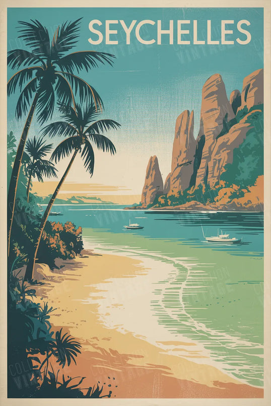 affiche seychelles pour deco vintage