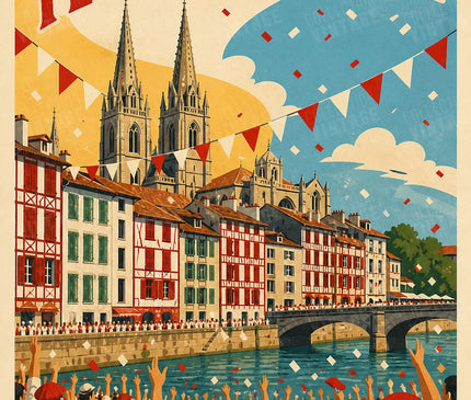 affiche fêtes de bayonne style ancien