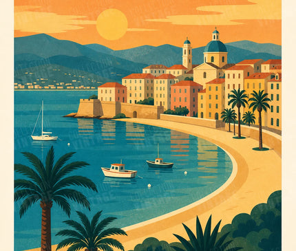 affiche ajaccio style mid century