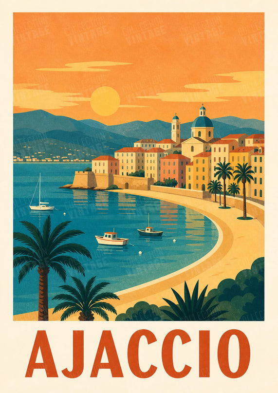 affiche ajaccio style mid century