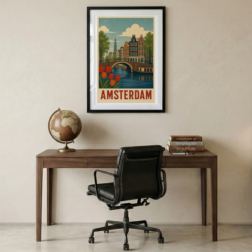 affiche amsterdam vintage décoration murale design