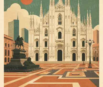 affiche milan line art