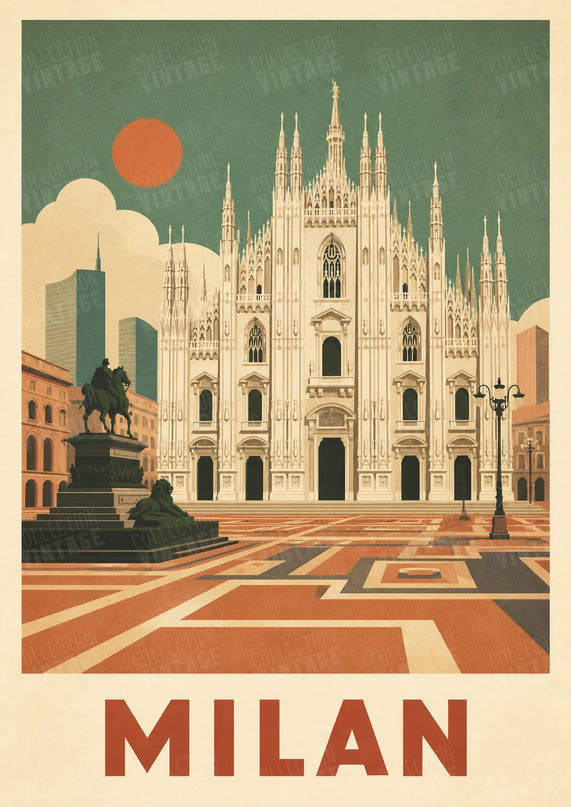 affiche milan line art