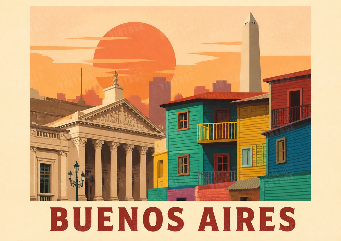 affiches argentine architecture vintage