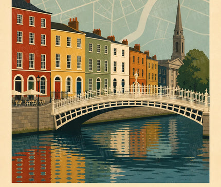 affiche dublin déco murale salon vintage