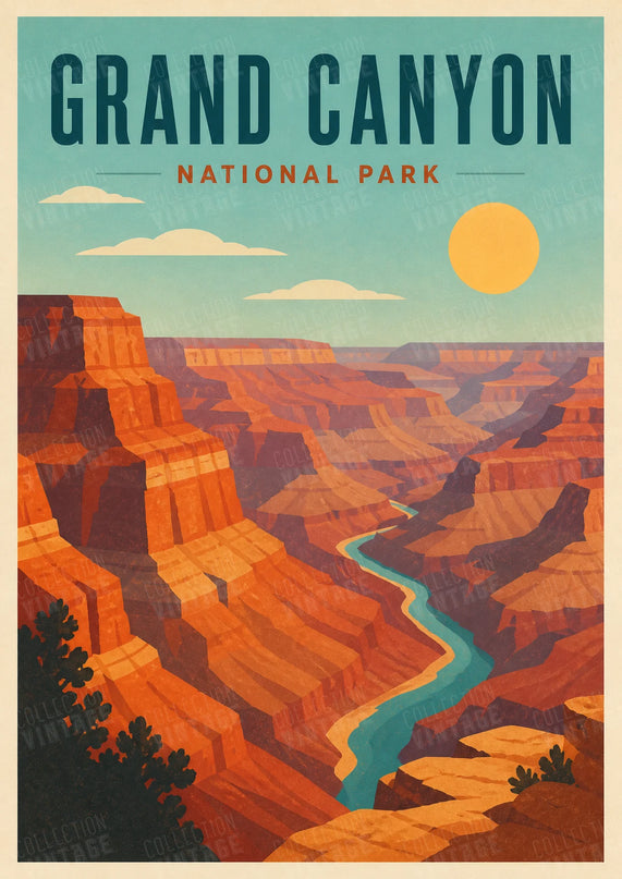 affiche grand canyon style travel poster
