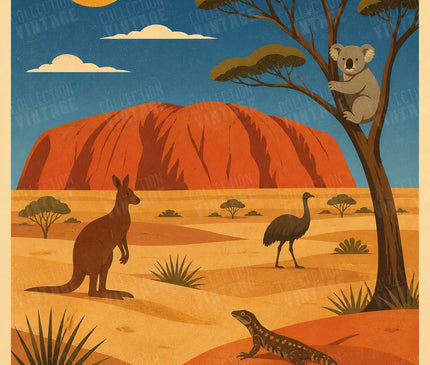 affiche australie animaux du désert