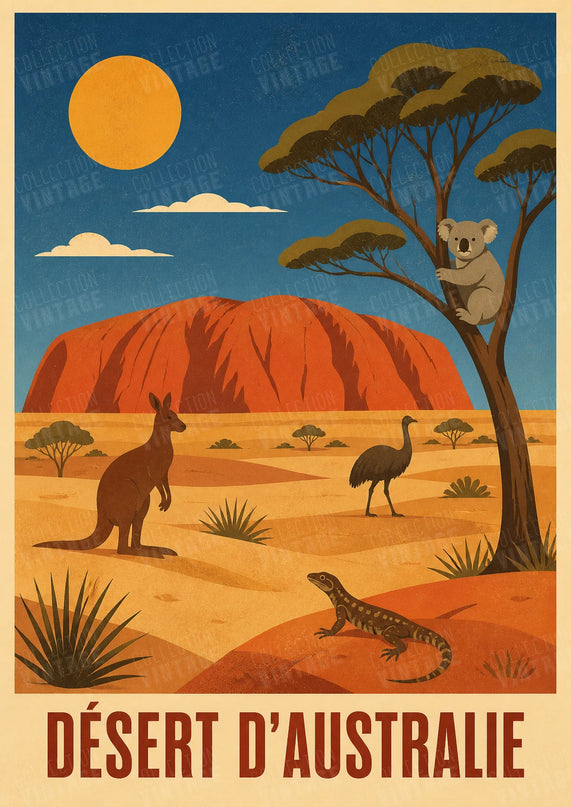 affiche australie animaux du désert
