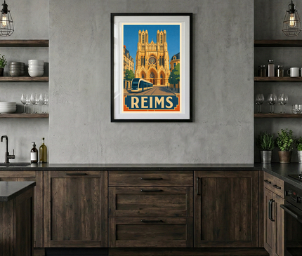 affiche reims monuments stylisés