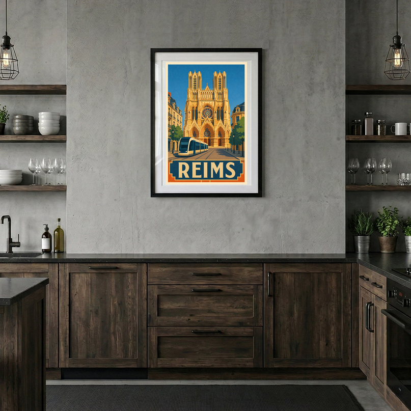 affiche reims monuments stylisés