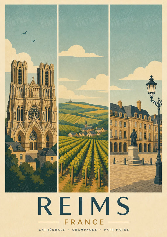 affiche reims triptyque mural