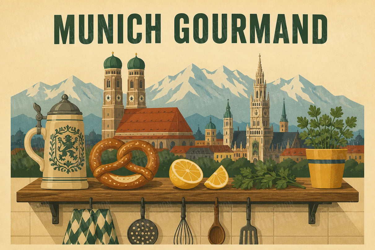 affiche munich vintage pour cuisine