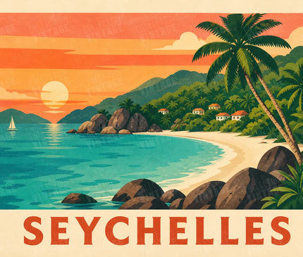 affiche seychelles affiche artistique moderne