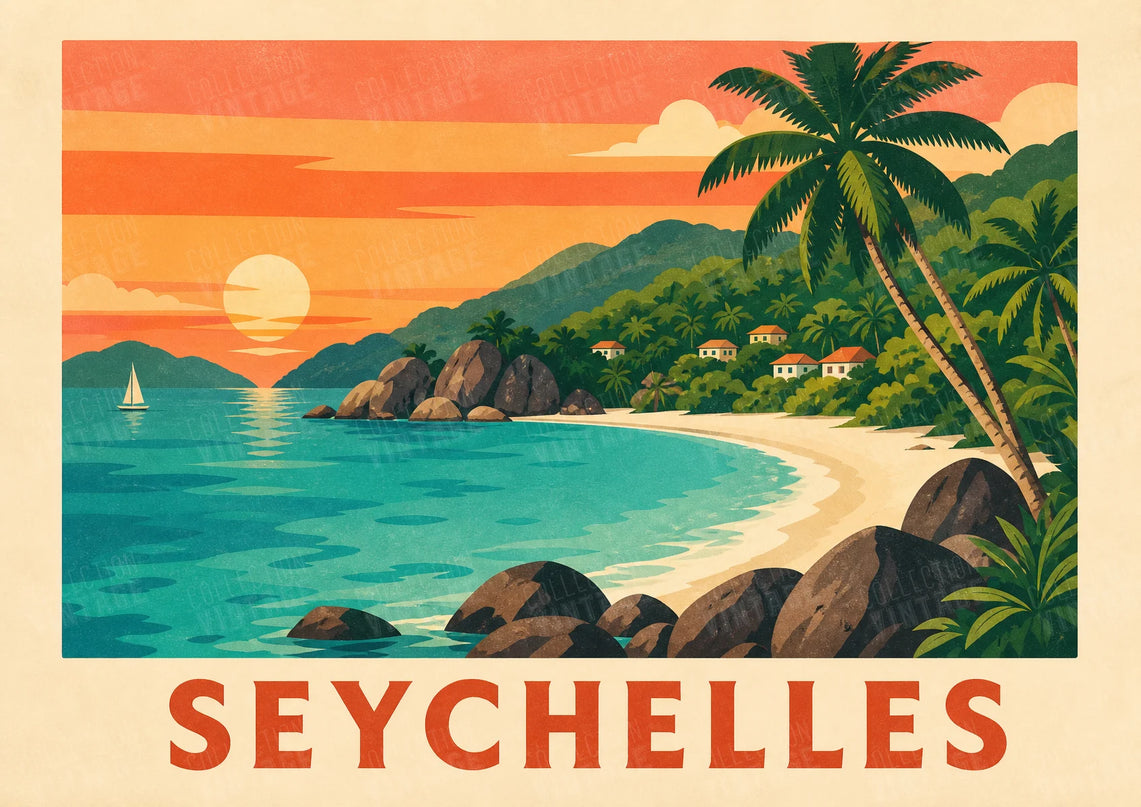 affiche seychelles affiche artistique moderne