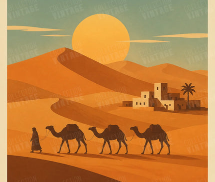 affiche désert du sahara art mural exotique